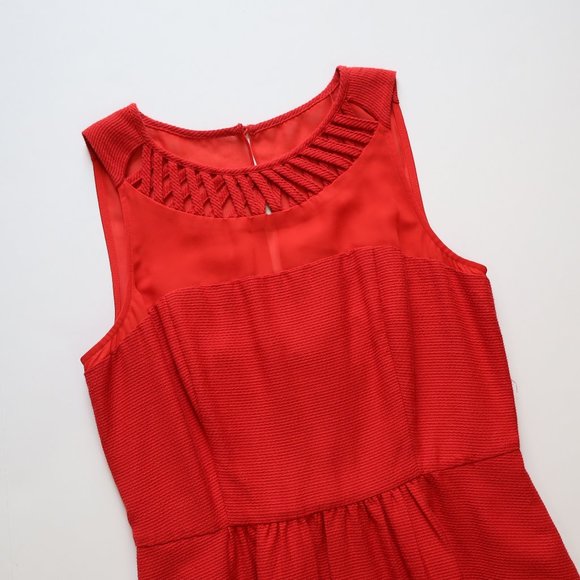 MAEVE ANTHROPOLOGIE Size 6 Red Dress Sleeveless - Picture 8 of 13